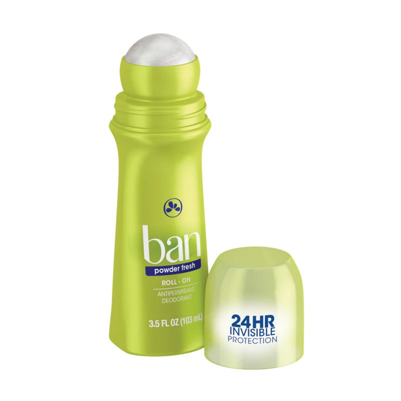 Ban Powder Fresh 24-hour Invisible Antiperspirant, Roll-on Deodorant for Women and Men, Underarm Wetness Protection, with Odor-fighting Ingredients, 3.5oz - Image 2